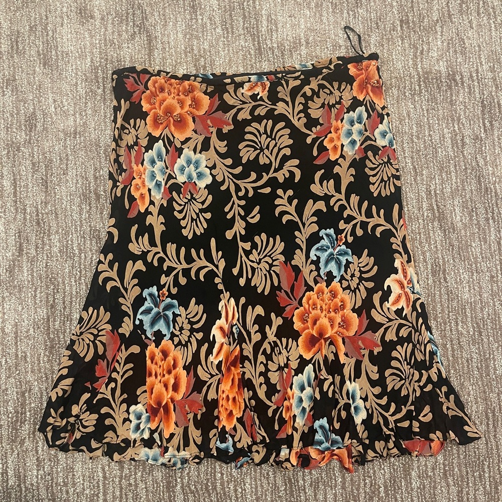Dressbarn Orange Pleated A-line Mini Skirt Casual